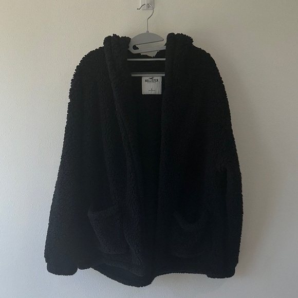 Hollister Plush Black Sherpa‎ Jacket - Picture 1 of 7